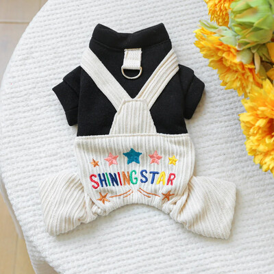 Pet Star Salopete din velur Pantaloni drăguți pentru animale de companie cu patru picioare Salopete pentru cățeluș pisici Salopete de toamnă și iarnă Pantaloni