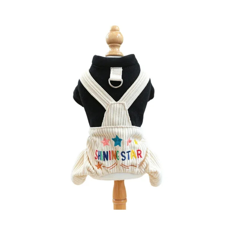 Pet Star Salopete din velur Pantaloni drăguți pentru animale de companie cu patru picioare Salopete pentru cățeluș pisici Salopete de toamnă și iarnă Pantaloni