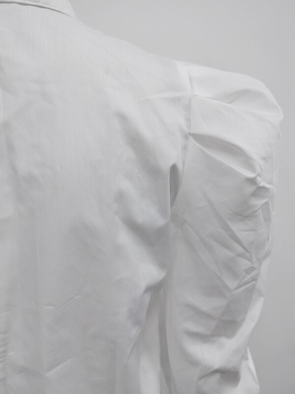 DEAT Modna ženska košulja s dugim puf rukavima i reverima, jednoredno kopčanje, bijela pamučna ravna bluza, jesen 2024. Nova plima 7AB1171