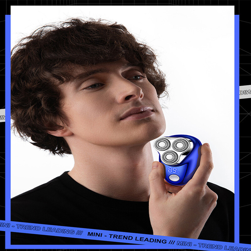 Μίνι ηλεκτρική ξυριστική μηχανή για άνδρες Φορητό μαχαίρι γενειάδας TYPE-C Ξυριστικές τρίχες φόρτισης Ξυράφι προσώπου με ψηφιακή οθόνη ισχύος