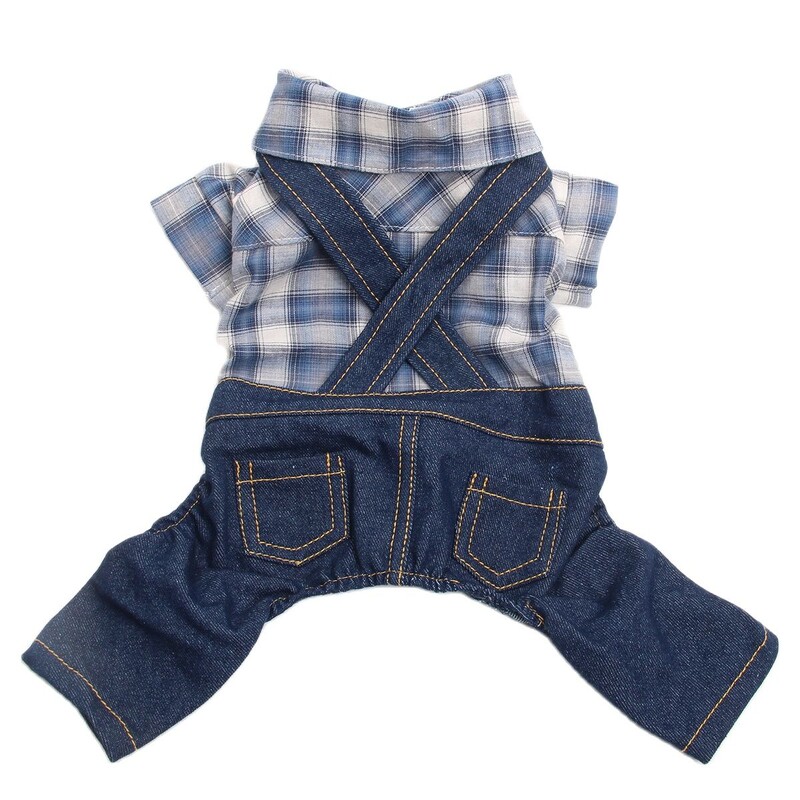 Dječak, pas, mačka, kombinezon, štence, karirani dizajn, majice za štene za kućne ljubimce, odjeća za proljeće/ljeto, odjeća