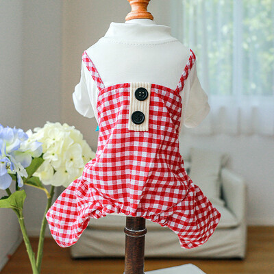 PETCIRCLE Odjeća za pse Karirani kombinezoni za male srednje pse Štene Mačka Proljeće Ljeto Odjeća za kućne ljubimce Kostim za pse Oprema za kućne ljubimce Kaput
