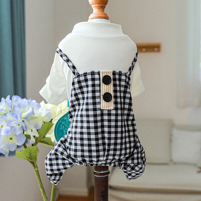 PETCIRCLE Odjeća za pse Karirani kombinezoni za male srednje pse Štene Mačka Proljeće Ljeto Odjeća za kućne ljubimce Kostim za pse Oprema za kućne ljubimce Kaput