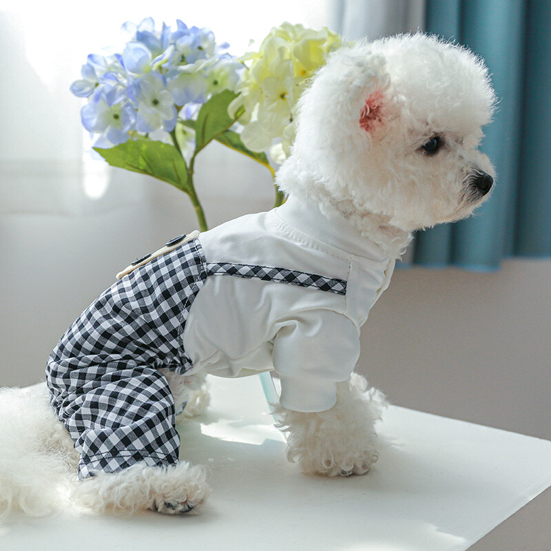 PETCIRCLE Odjeća za pse Karirani kombinezoni za male srednje pse Štene Mačka Proljeće Ljeto Odjeća za kućne ljubimce Kostim za pse Oprema za kućne ljubimce Kaput