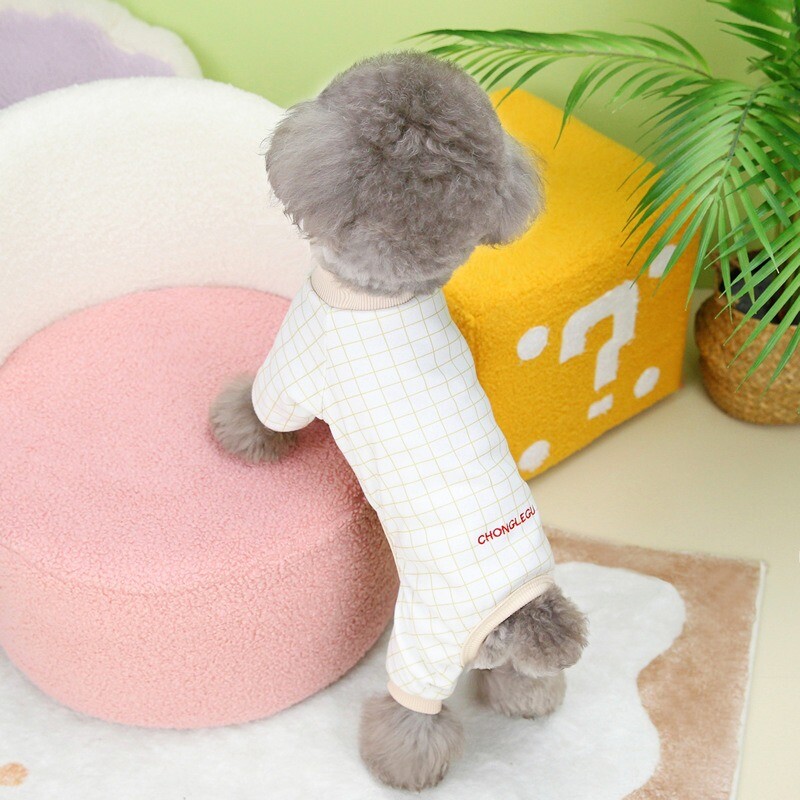 Modna crno-bijela karirana odjeća za pse Teddy Nova četveronožna odjeća za male pse Ležerni kombinezoni Ljetna prozračna odjeća