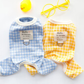 Klasična karirana odjeća za kućne ljubimce Proljetno-jesenski kombinezoni za pse s D-prstenom za male pse Kombinezoni za štene Chihuahua jazavčar pijama chien