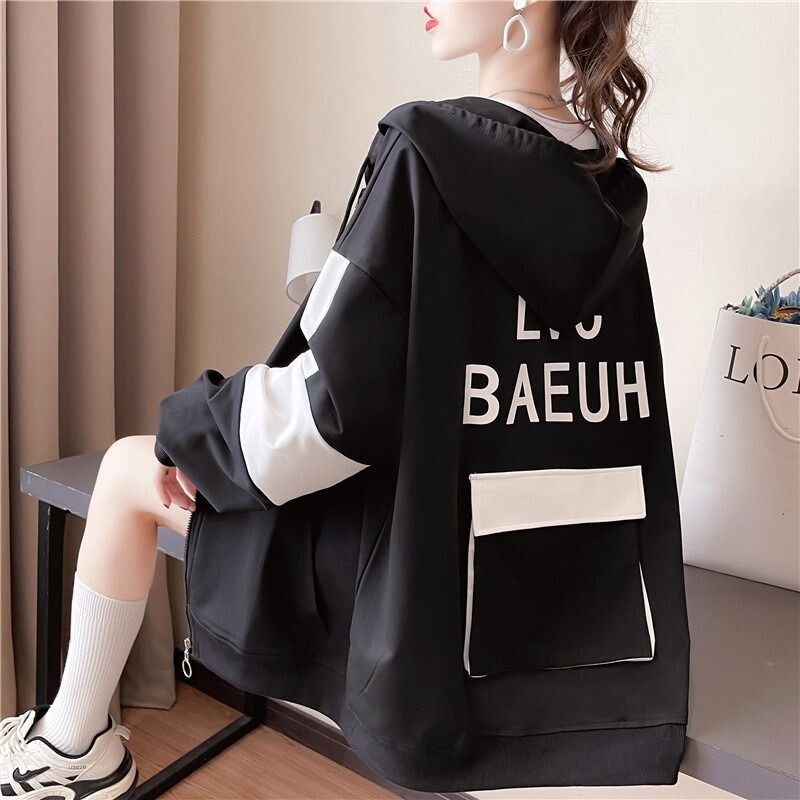 Moetaskud Trükitud kirjaga Pusad Pusad Naiste riided 2024 Kevad-sügis Uued lahtised Korea topid vabaaja dressipluusid