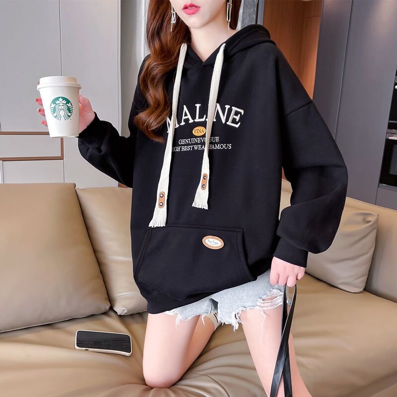 Mood Taskud Kirjad Tikandid Pusad Pusad Naiste riided 2024 Sügis, Uued Suured Korea topid Vabaaja kampsunid