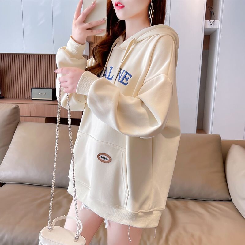 Mood Taskud Kirjad Tikandid Pusad Pusad Naiste riided 2024 Sügis, Uued Suured Korea topid Vabaaja kampsunid