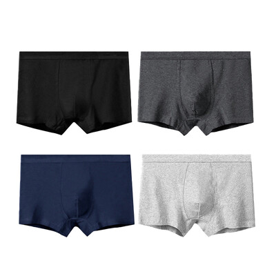 4 buc. Slip pentru bărbați, sexy, cu unghi plat, chiloți pentru bărbați, lapte de vacă, mătase, respirabil, elastic, mărime mare.