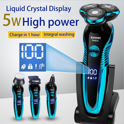 Aparat de ras electric, lavabil, reincarcabil, masina de ras pentru barbati, aparat de tuns barba, umed-uscat, dubla utilizare ZN3015