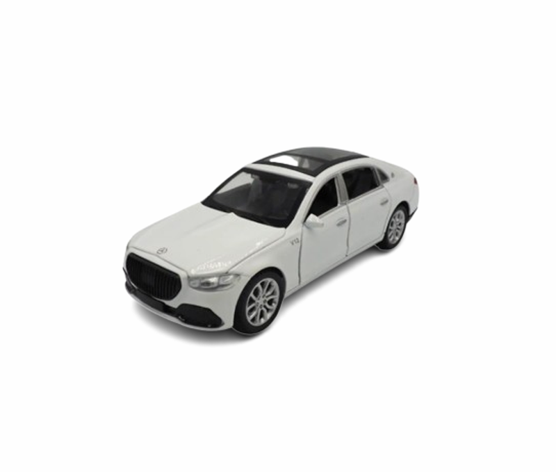 Играчка Кола, Тип MERCEDES MAYBACH, Метален, Звук и светлина, Бял, 1:32, Без кутия