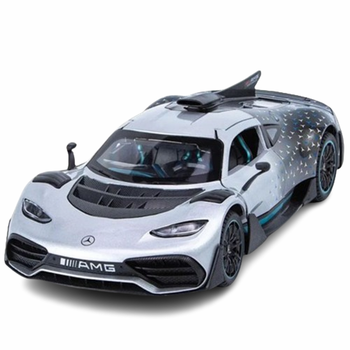 Играчка Кола, Тип Mercedes AMG One, Метален, Звук и светлина, Сив, 1:24, Без кутия