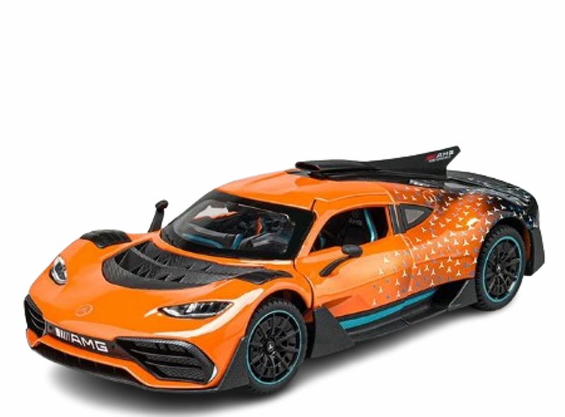 Играчка Кола, Тип Mercedes AMG One, Метален, Звук и светлина, Оранжев, 1:24, Без кутия