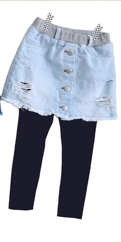 Дънкови поли за момичета, трансгранични ексклузивни за есента на 2024 г., нова корейска версия, външна търговия, детски дрехи на едро, панталони за момичета