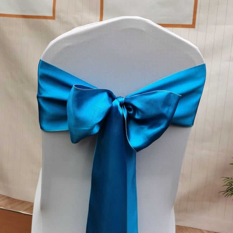 Chair Back Flower Butterfly Wedding Hotel Banquet Party Self Tie Chair Cover Chair Back Decorative Strap Wedding Satin Ribbon