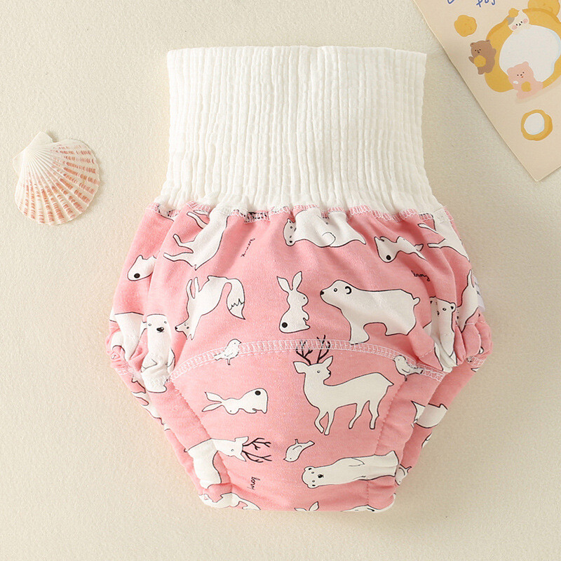 Kūdikių tualeto treniruočių kelnės, neleidžiančios nutekėti šlapimui, aukšto juosmens pilvą apsaugančios apatinės kelnės, sauskelnės, medvilnės, vystyklų apatinis trikotažas, naujas vasaros stilius