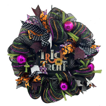 Halloween Dead Branch Wreath Simulated Flower Black Gauze Διακοσμητικό στεφάνι πόρτας Κρεμαστό δώρο διακοπών Τοίχου