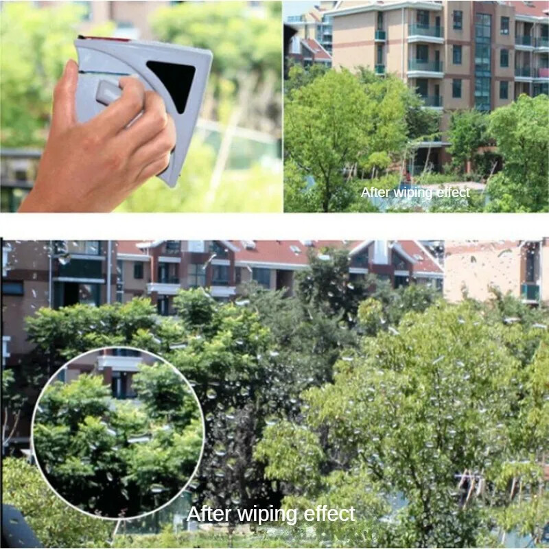 Magnetiline aknapuhastusvahend aknapuhastushari kahepoolse klaasipuhasti puhastustööriist kodu ja kõrghoone akende puhastamiseks