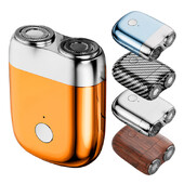 Модерна цветна електрическа самобръсначка с двойна плаваща глава Мини нож за брада за мъже Преносим безжичен тример за лице, тяло и бръснач