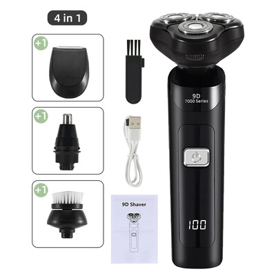 3D 4 в 1 електрическа самобръсначка за мъже Мултифункционална електрическа самобръсначка самобръсначка USB акумулаторна за кола Миещи се самобръсначки