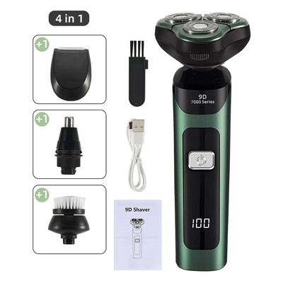 3D 4 в 1 електрическа самобръсначка за мъже Мултифункционална електрическа самобръсначка самобръсначка USB акумулаторна за кола Миещи се самобръсначки