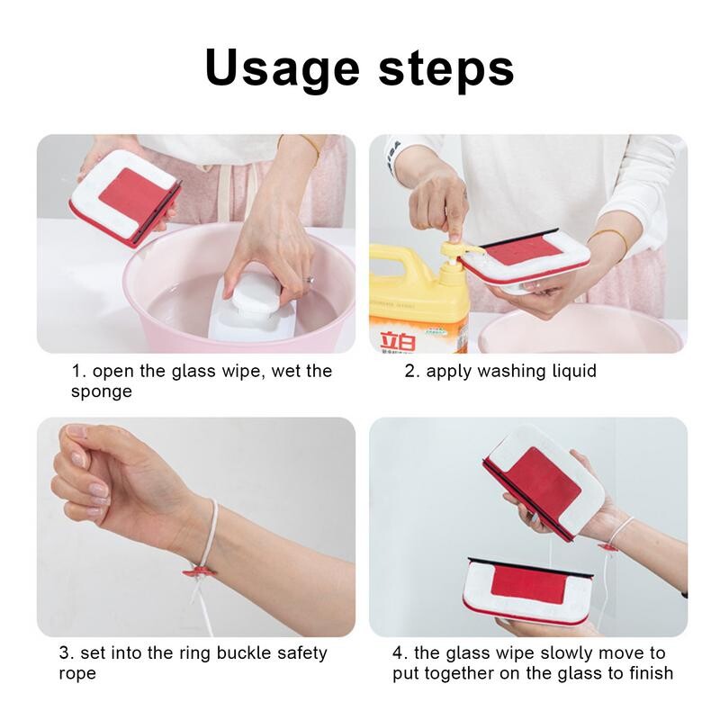 Magnetiline aknapesuri ristkülikukujuline kahepoolne aknahari, klaasi laia käepidemega aknapuhastusvahendid majapidamises