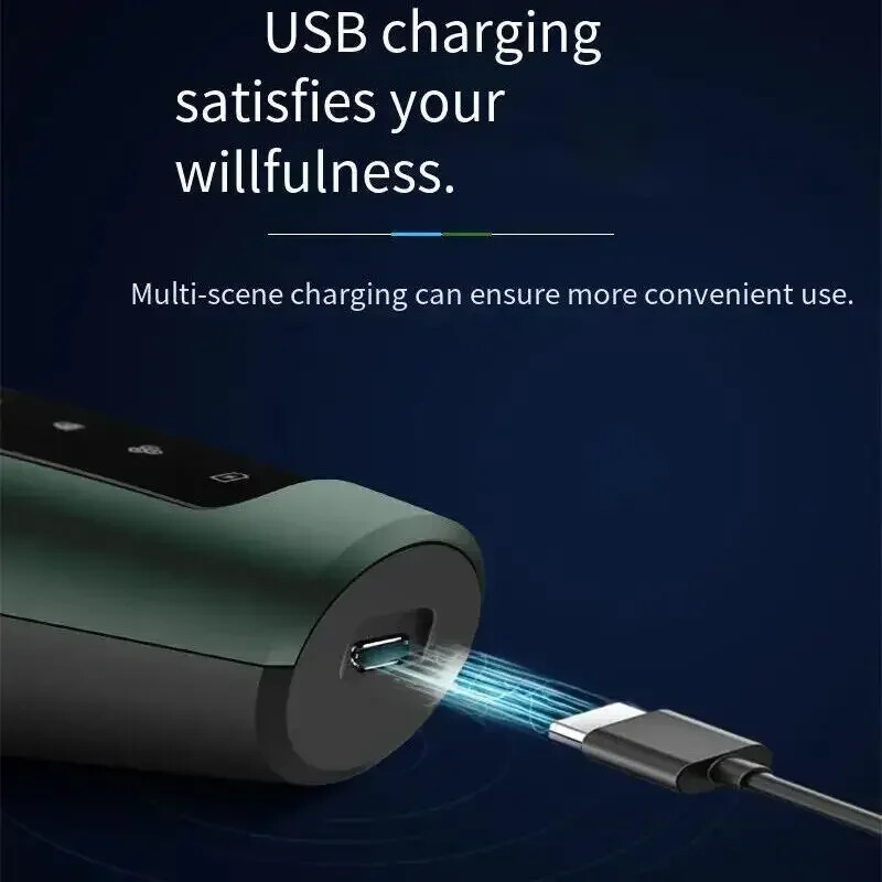 Електрически самобръсначки за мъже Водоустойчив електрически тример Бръснач Мокро и сухо използване Акумулаторна батерия Ротационни самобръсначки Машинно бръснене