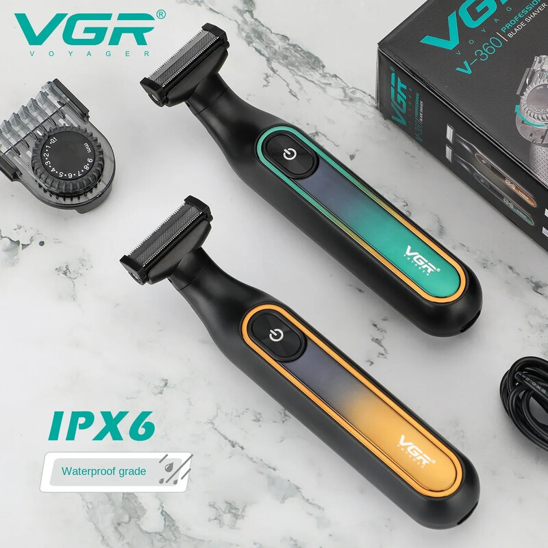 VGR Razor Професионална електрическа самобръсначка Преносима машина за бръснене Водоустойчив тример за брада Бръснарска машина за бръснене за мъже V-360