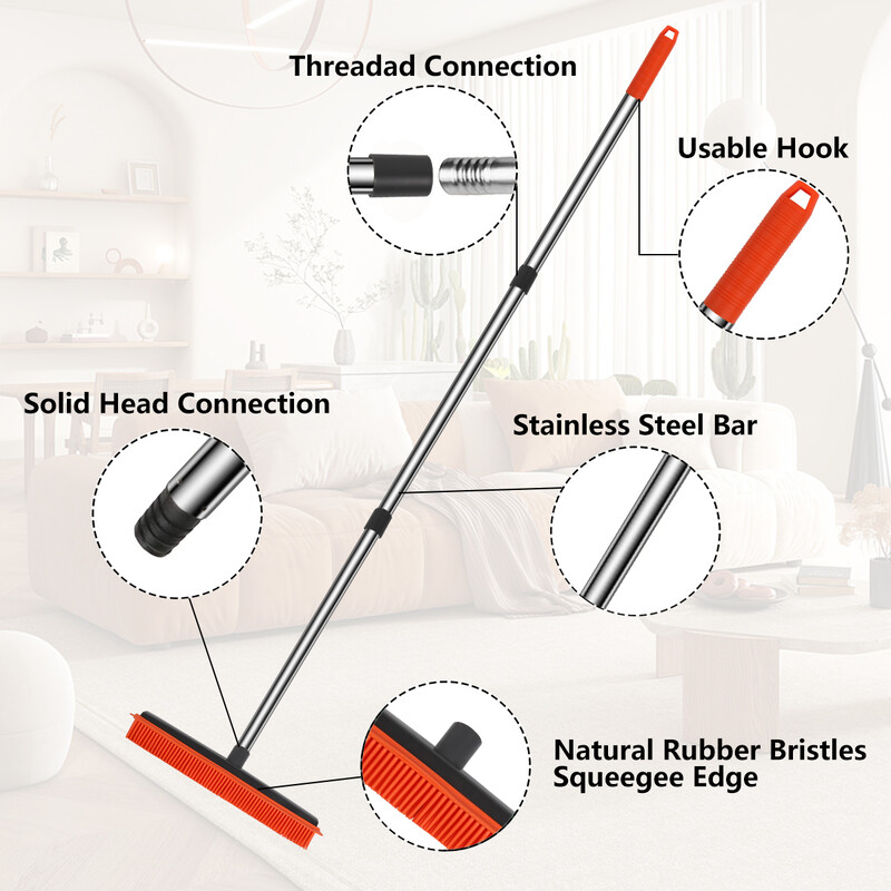 Stumiama silikoninė šluota guminė šluota be įbrėžimų Šereliai naminių gyvūnėlių plaukų šalinimas guminė šluota grindims kilimai plytelės langai sodų šlavimas