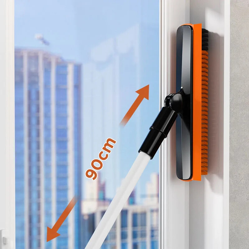 Nauji valymo įrankiai grandymo šepetys du viename kampinis siauros siūlės valymo šepetys Metalinis 90 cm teleskopinis strypas V formos šepetėlio galvutė