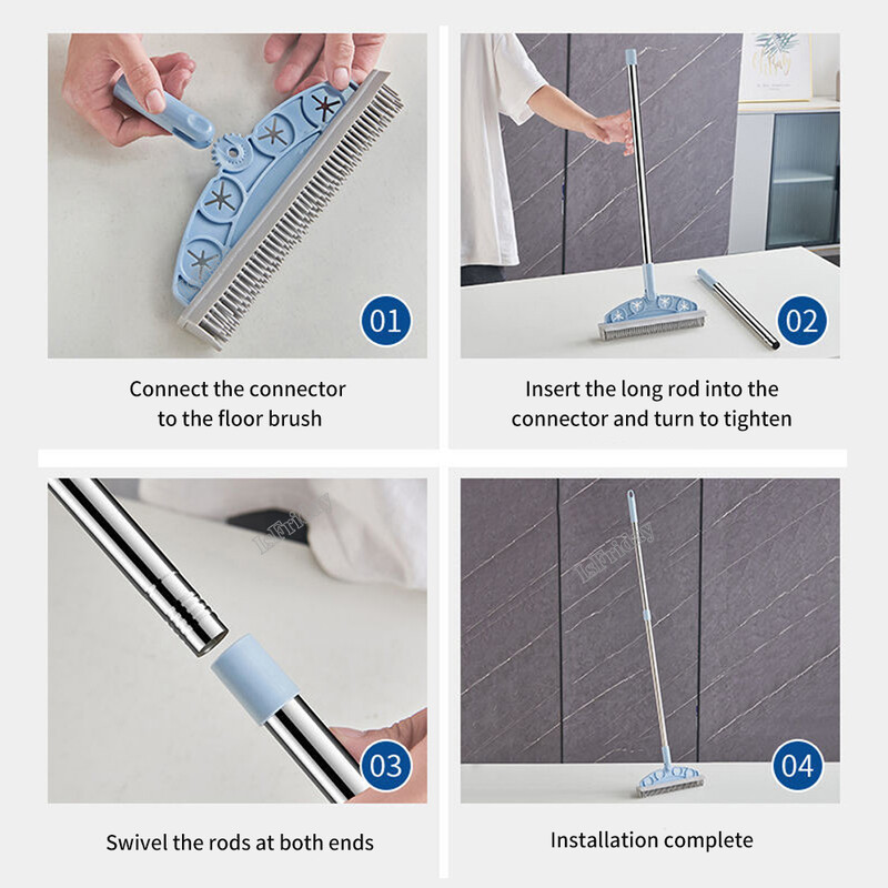 Daugiafunkcis silikoninis grindų šepetys Naudingi dalykai namuose Itin praktiški valymo produktai namų šiaudų valymo šepetys