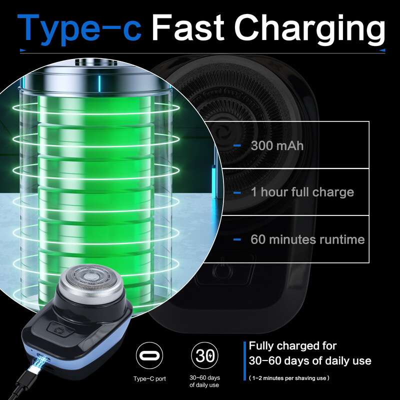 Мини електрическа самобръсначка Самонаточваща се самобръсначка Преносима самобръсначка Тример за брада Акумулаторна самобръсначка за мъже 7900 оборота в минута LPX7 Водоустойчив