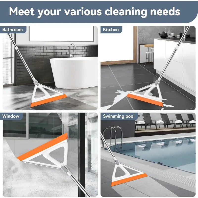 Daugiafunkcinė „Magic“ šluota, valytuvo šluota grindims, „Magic Broom“ šlavimo mašina svetainei, virtuvei, vonios kambariui – lengvai išdžiovinkite stiklą