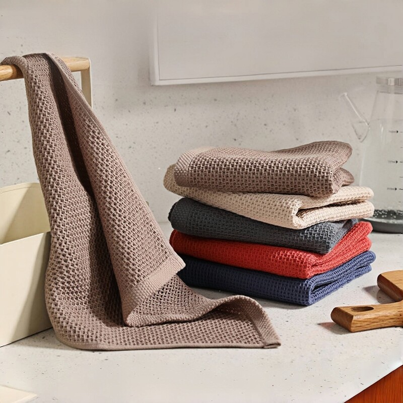 2tk 34*34cm kärgstruktuuriga puuvillane nõudepesurätik Pehme imav käterätik Kiiresti kuivav Koduköök Tõhus puhastuslapi tööriist