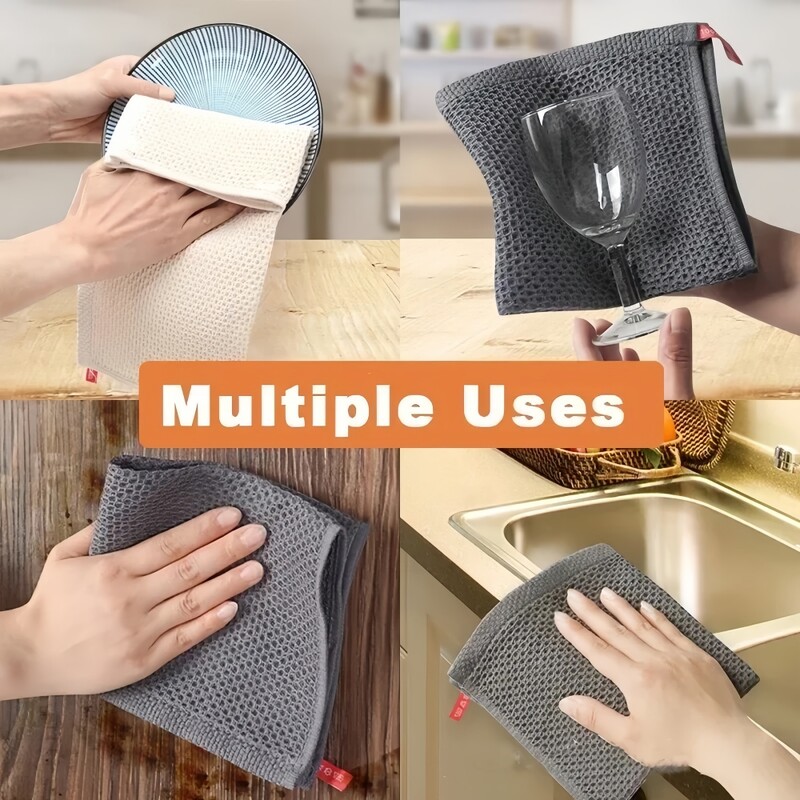 2tk 34*34cm kärgstruktuuriga puuvillane nõudepesurätik Pehme imav käterätik Kiiresti kuivav Koduköök Tõhus puhastuslapi tööriist