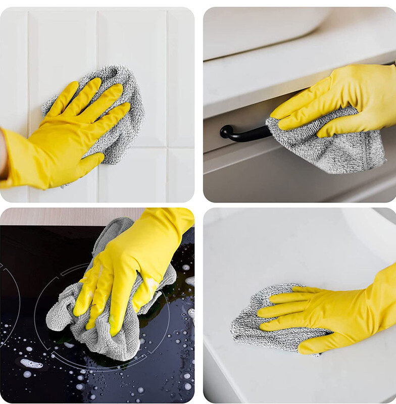 Mikrofiibrist köögirätikute komplekt Bambusest tulega käterätikud köögisalvrätikule Pehme nõudepesulapp imav puhastuslapp kaltsud 1/2/4/5 tk