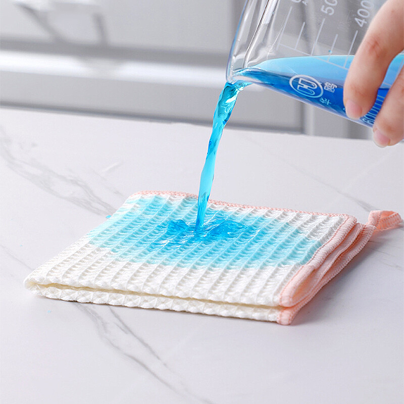 3 TK bambusest kiust nõuderätik mittenakkuva õlivahvliga pehme köögipuhastuslapp, tugev imav küürimislapp kärgstruktuuriga pühkimislapp