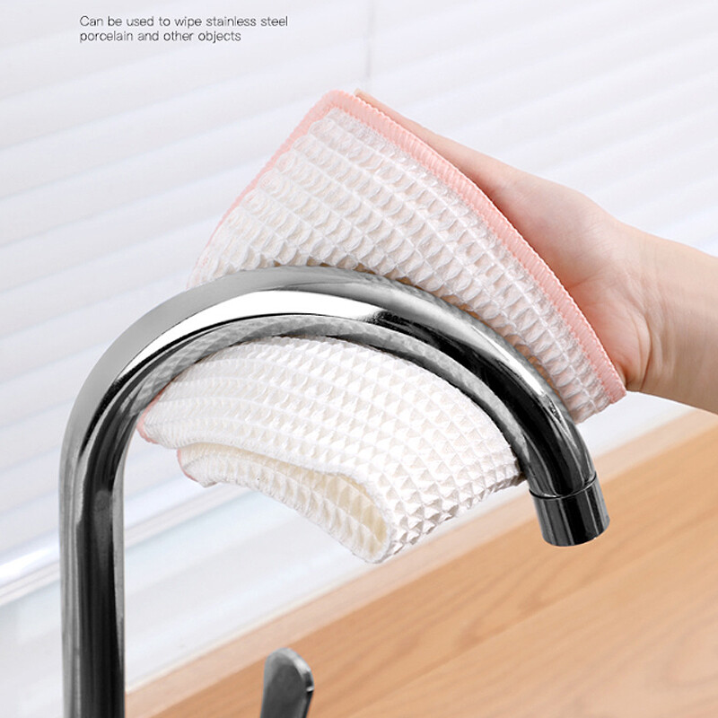 3 TK bambusest kiust nõuderätik mittenakkuva õlivahvliga pehme köögipuhastuslapp, tugev imav küürimislapp kärgstruktuuriga pühkimislapp