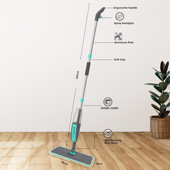 Magic Floor Cleaning Sweeper Brooms With Microfiber Pads Περιστροφή 360° Επίπεδη σφουγγαρίστρα δαπέδου με σπρέι Σκούπα για τον καθαρισμό του σπιτιού Spin Mop