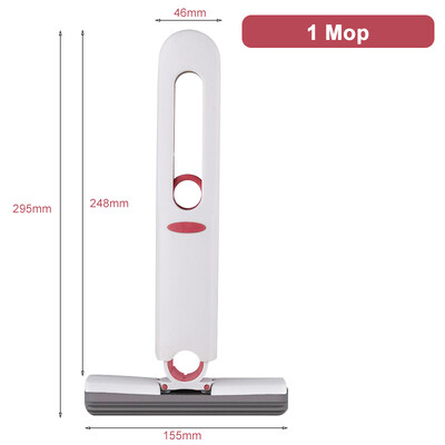 Мини моп Сгъваем преносим мини моп Самоекструдиращ се моп за почистване на под Сухо и мокро почистване на маса за баня, прозорец, кухненски моп