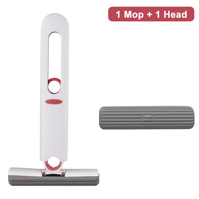 Мини моп Сгъваем преносим мини моп Самоекструдиращ се моп за почистване на под Сухо и мокро почистване на маса за баня, прозорец, кухненски моп