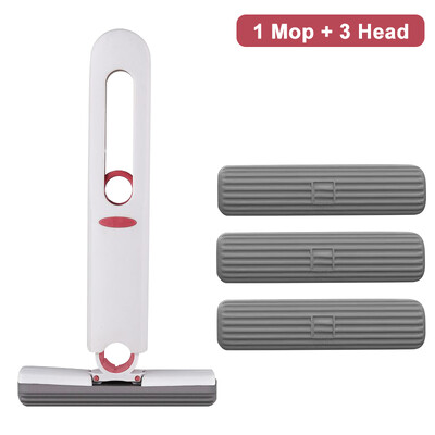 Мини моп Сгъваем преносим мини моп Самоекструдиращ се моп за почистване на под Сухо и мокро почистване на маса за баня, прозорец, кухненски моп