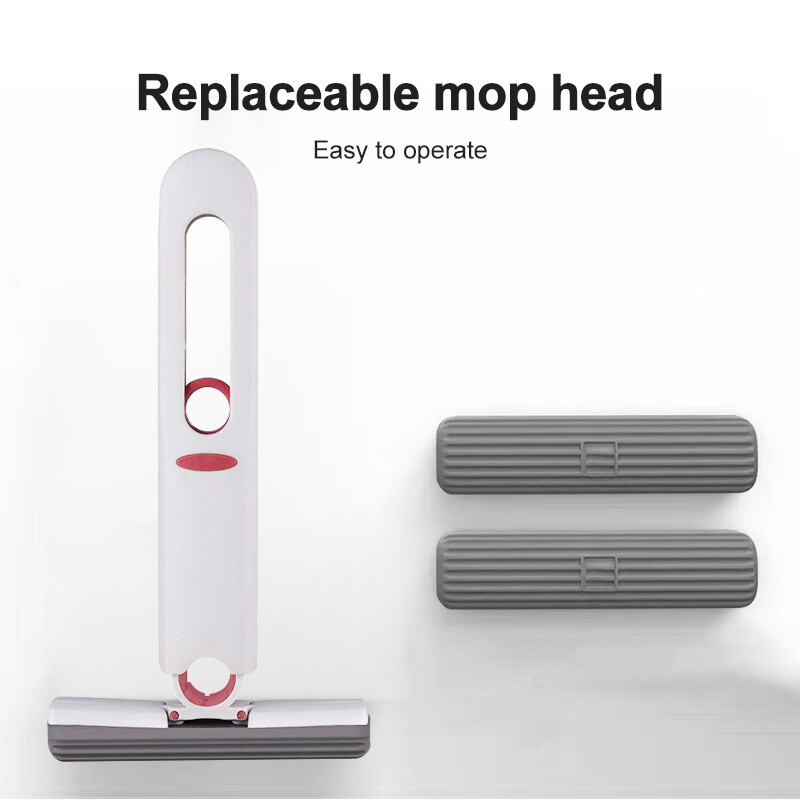 Мини моп Сгъваем преносим мини моп Самоекструдиращ се моп за почистване на под Сухо и мокро почистване на маса за баня, прозорец, кухненски моп