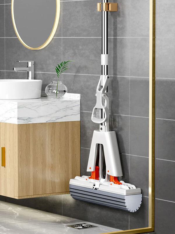 Стиснете Самоотцеждащ се Collodion Моп Дървени подови плочки Завъртете Домакински почистващи инструменти за почистване на стени и тавани Под