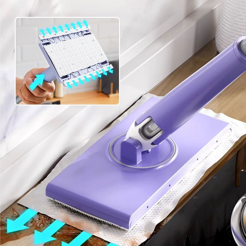Мини моп без ръце Съвместим с кърпи за лице Специфичен мини моп 360° ротация Телескопична система за почистване на домашен под за прозорец