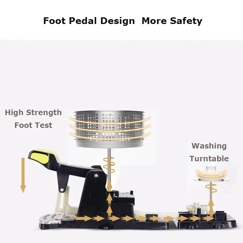 Ротационен моп с четири задвижвания с педал Кошница от неръждаема стомана Голям капацитет с бутилка за измиване Wave Barrel Помощник за почистване на тялото