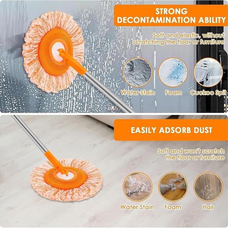 Puhastusmopp Päevalillemop 360 Pööratav reguleeritav puhastusmopp Pikendatav seinapuhastusmopp Pika varrega Mikrofiibrist keerlemismopp
