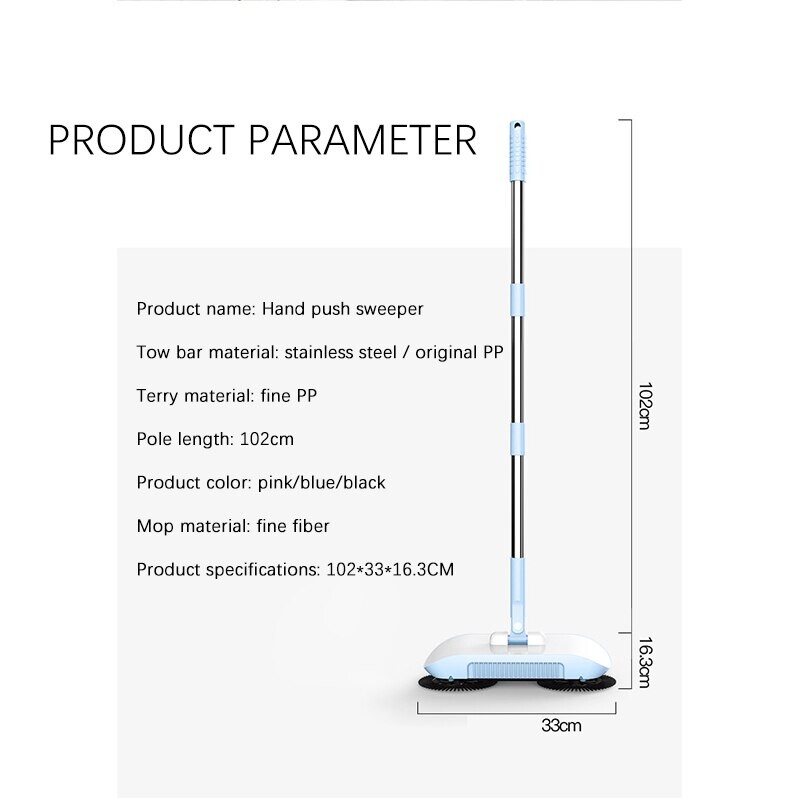 Põrandapuhastusmasin Puhas majapidamispühkija Lazy köögipesumasin Tolmuimeja Mop Magic Broom Robot-käepidemega pühkimismasin Komboga käepärane