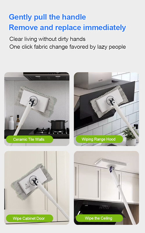 BOOMJOY Mini Mop Automaatne riideklambriga mopp Kätevaba mopp köögi ja majapidamise põrandate puhastamiseks 360° pöörlevate puhastusvahenditega